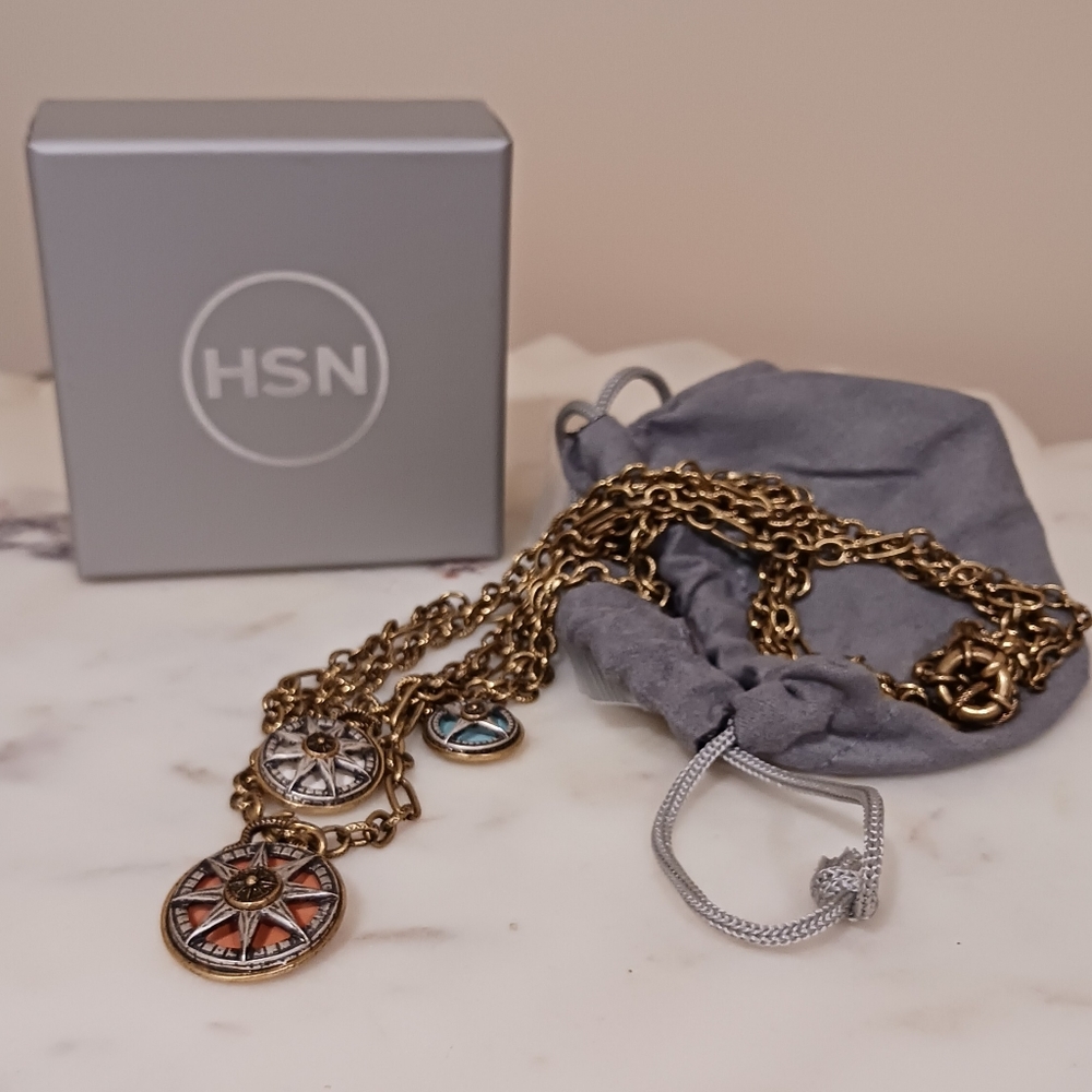 Patricia Nash Compass Triple Drop Necklace - Picture 7 of 9